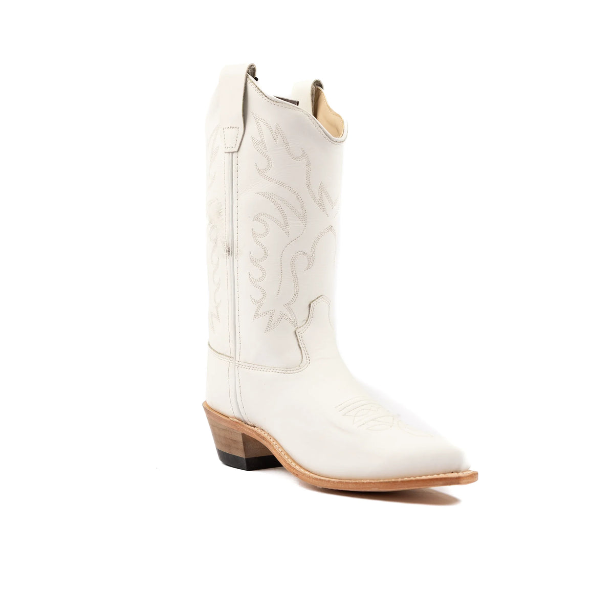 Kid's Old West 8" White Cowhide Boots CF8225