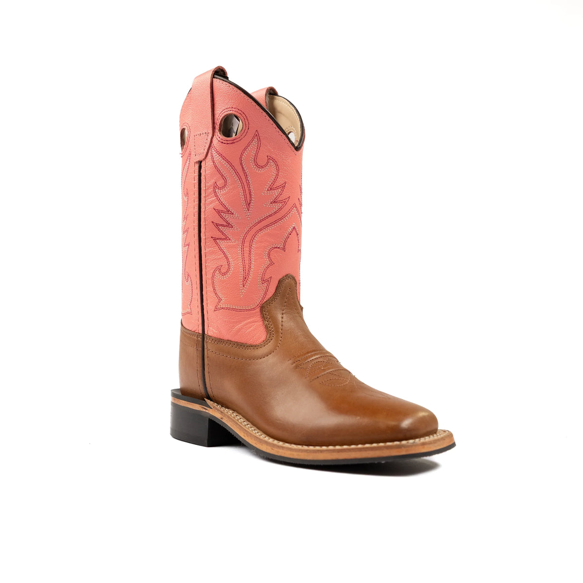 Kid's Old West Brown Cowhide Boots BSC1839