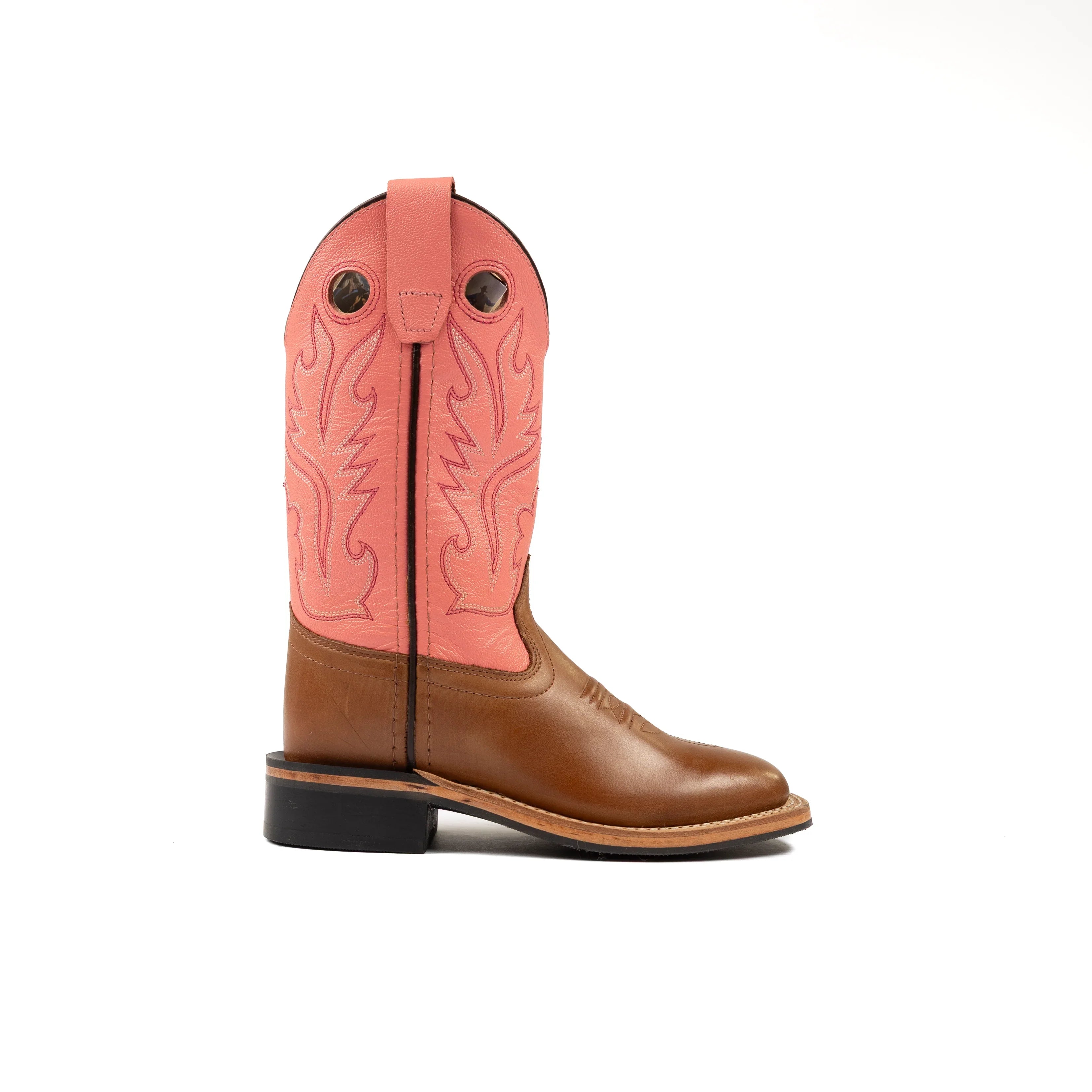 Kid's Old West Brown Cowhide Boots BSC1839