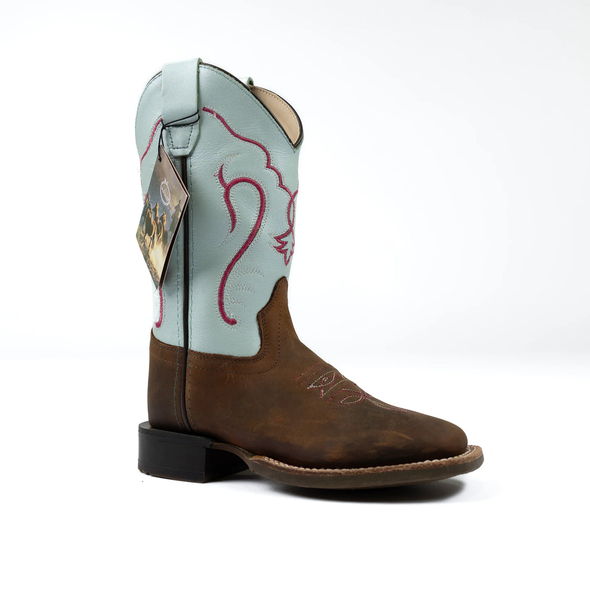 Kid's Old West Brown Cowhide Boots BSC1909