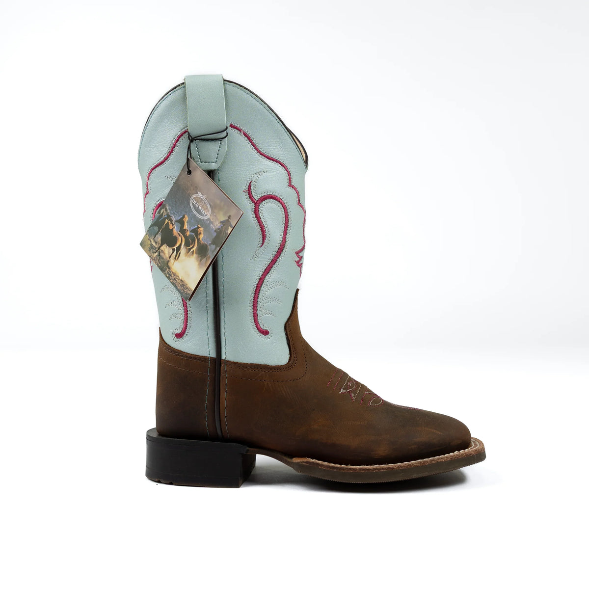 Kid's Old West Brown Cowhide Boots BSC1909