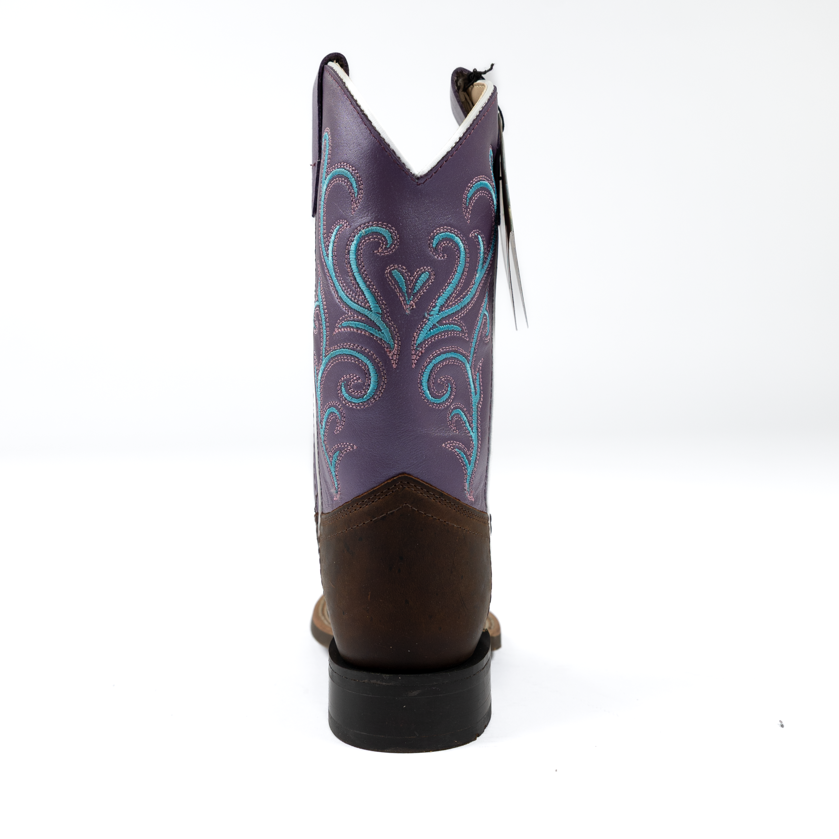 Kid's Old West Brown Cowhide Boots with Fancy Stitch BSC1907