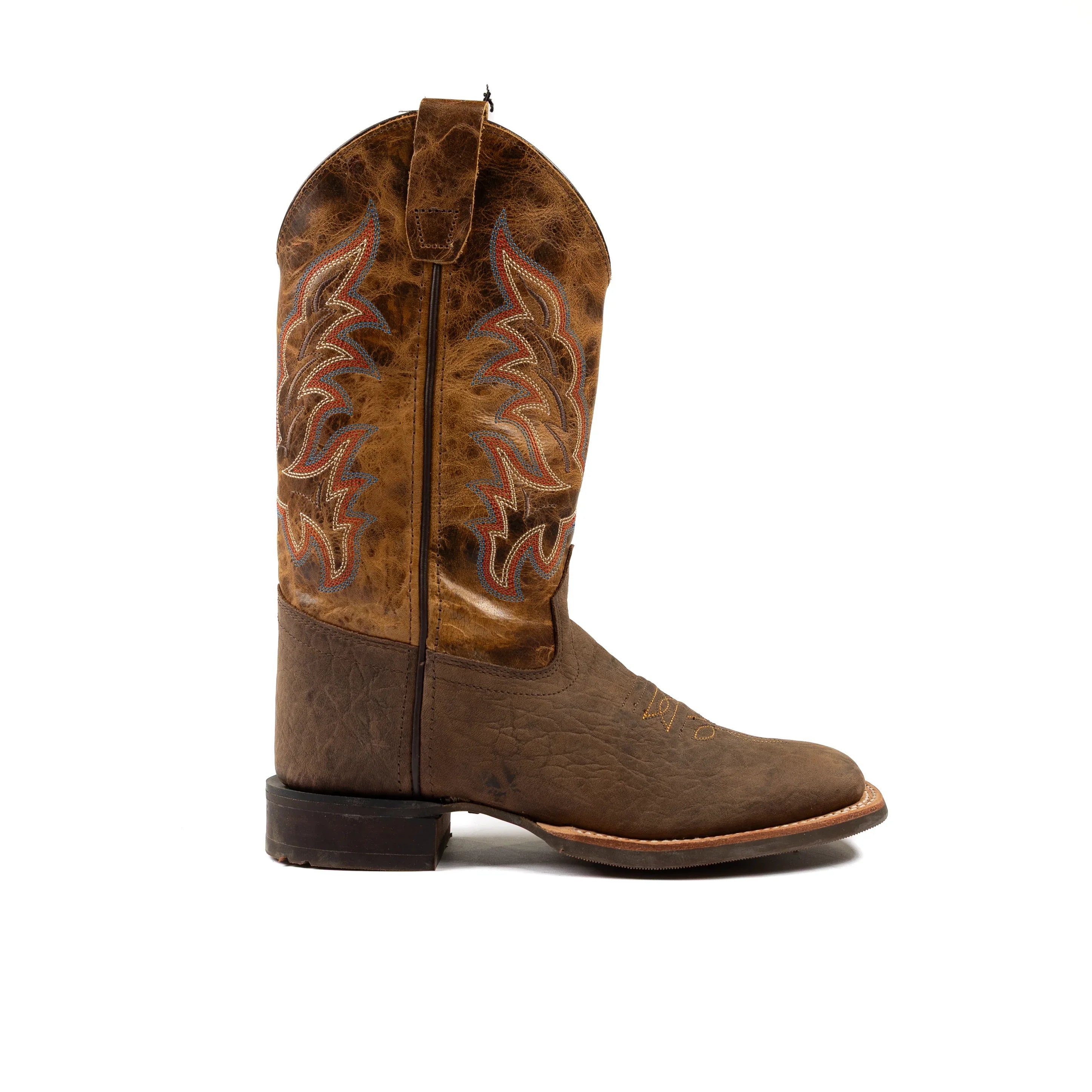 Kid's Old West Brown Natural Cowhide Boot BSC1955