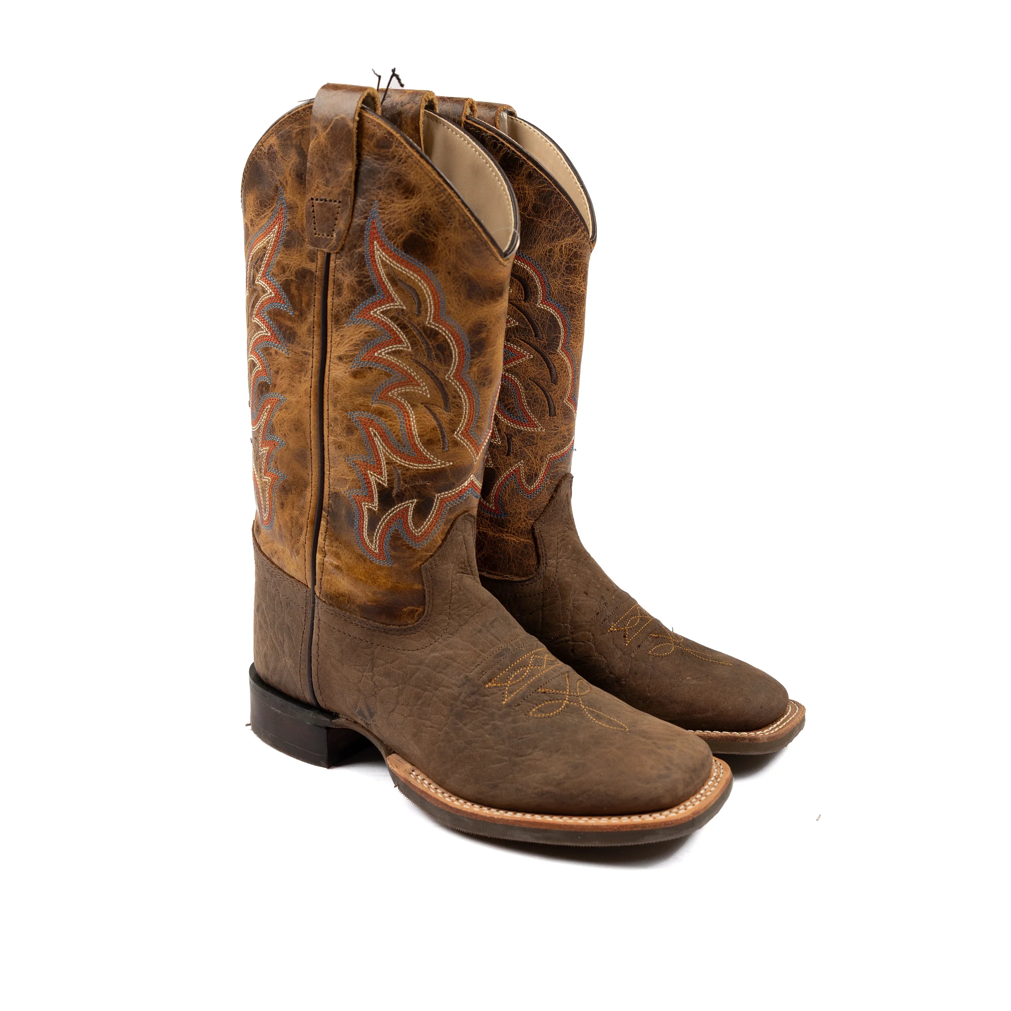 Kid's Old West Brown Natural Cowhide Boot BSC1955