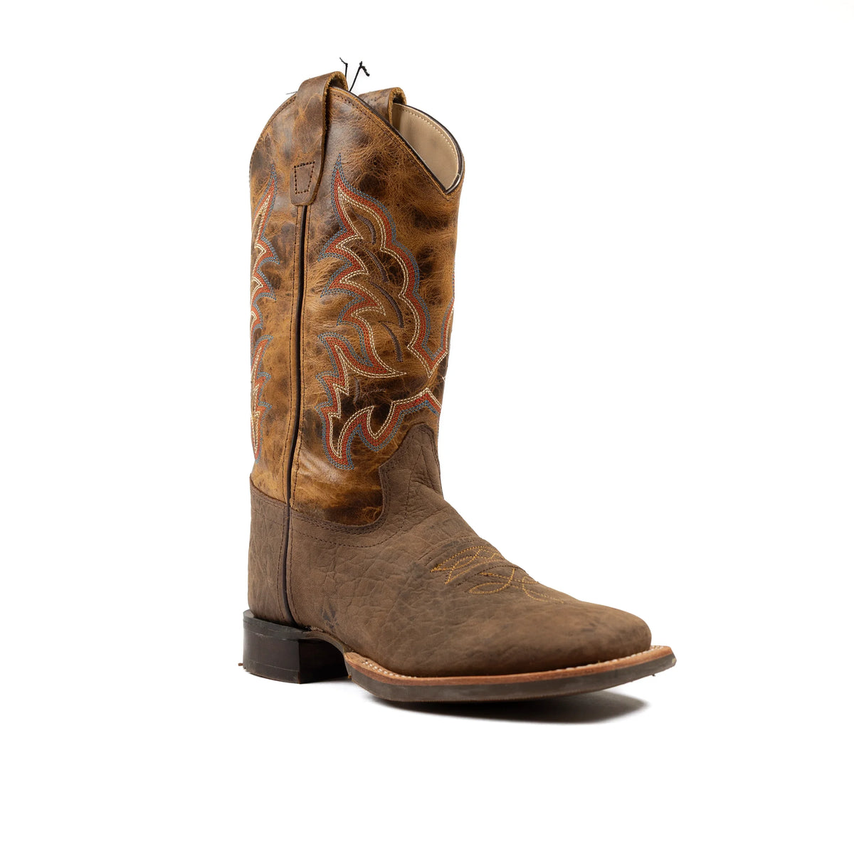 Kid's Old West Brown Natural Cowhide Boot BSC1955
