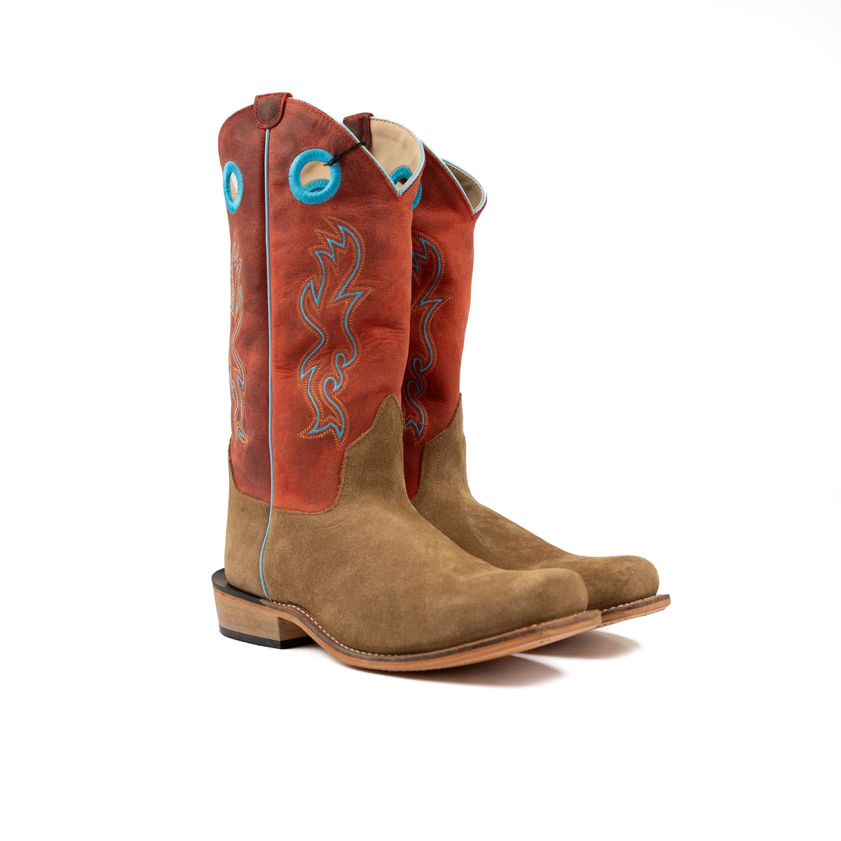 Kid's Old West Tan Roughout Boots 8206