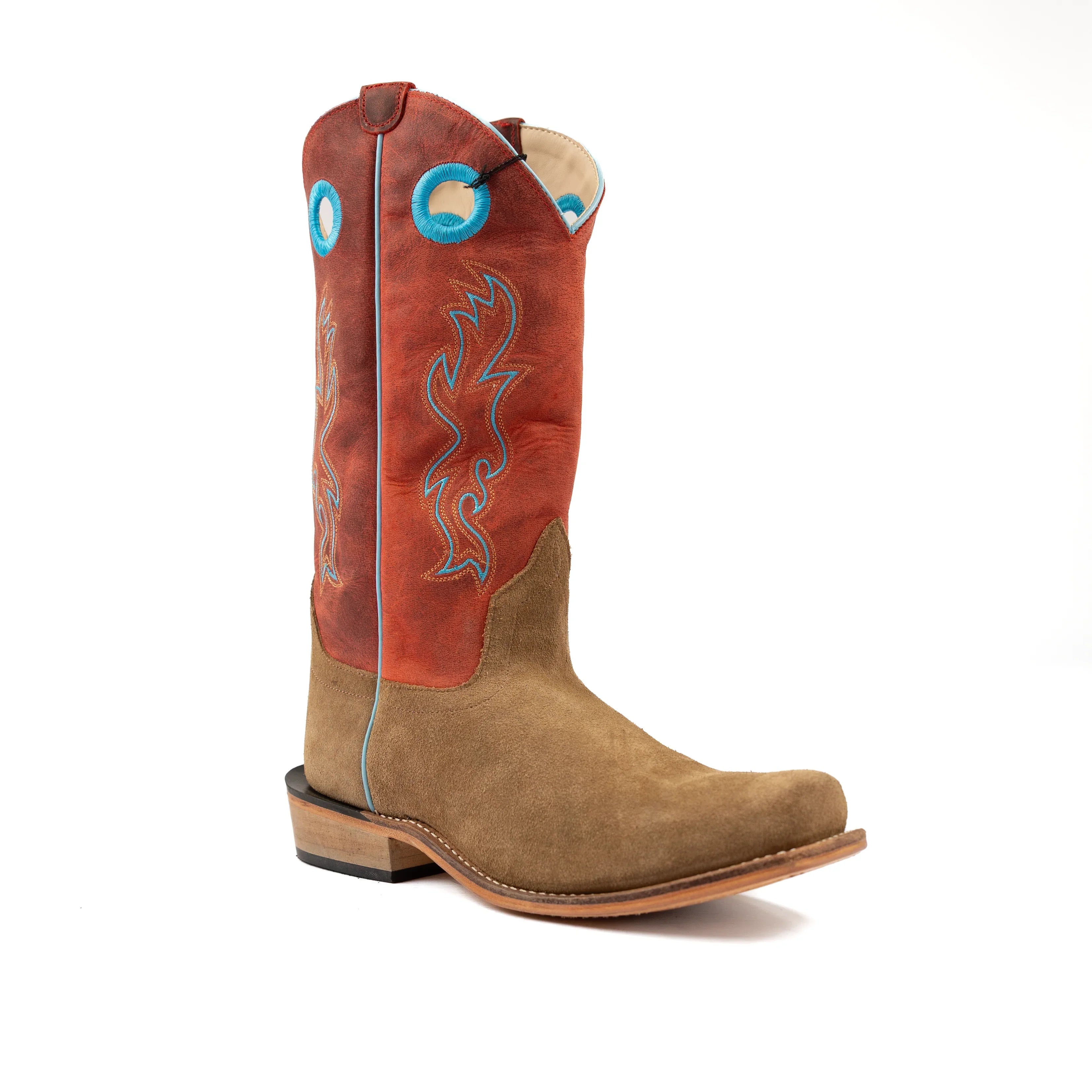Kid's Old West Tan Roughout Boots 8206