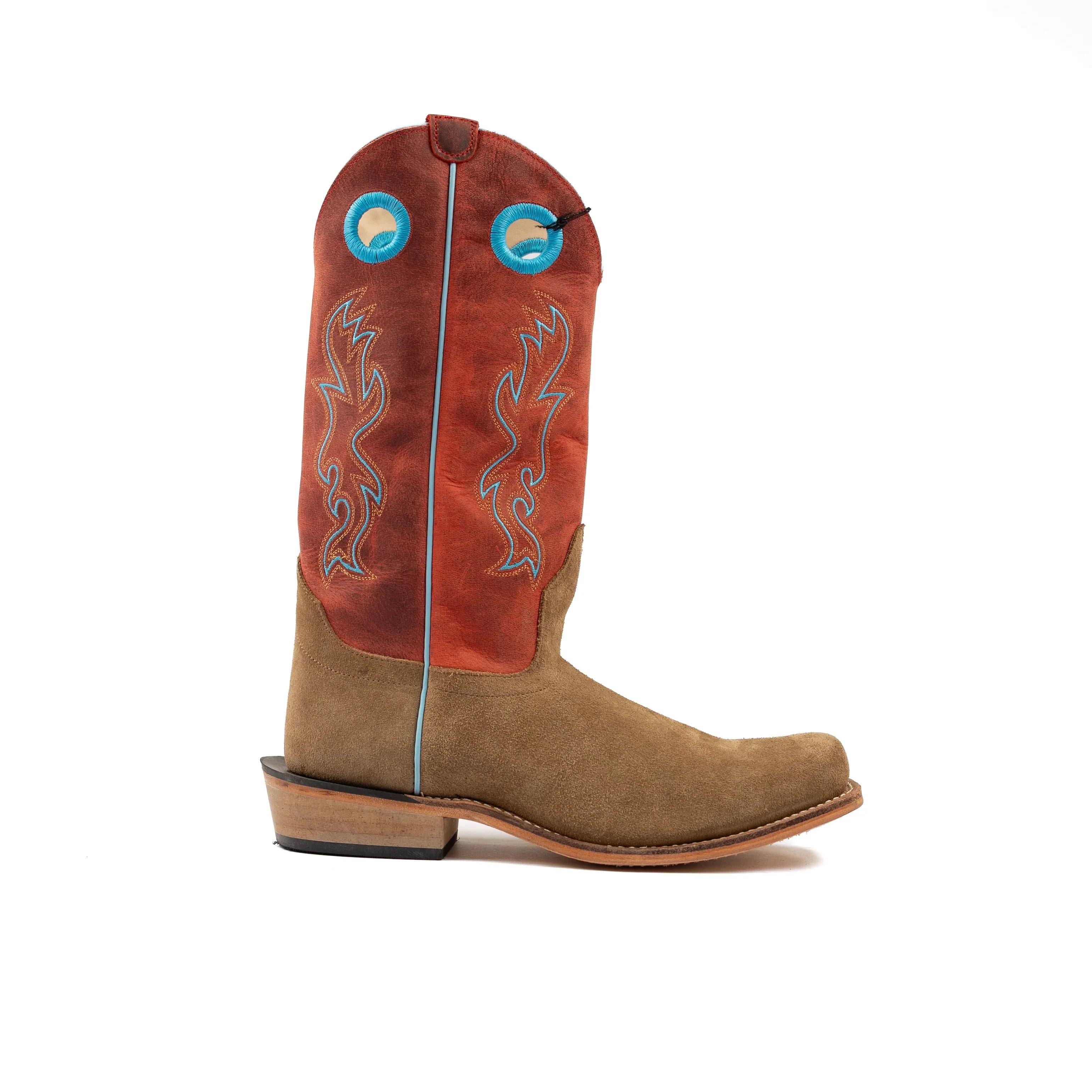 Kid's Old West Tan Roughout Boots 8206