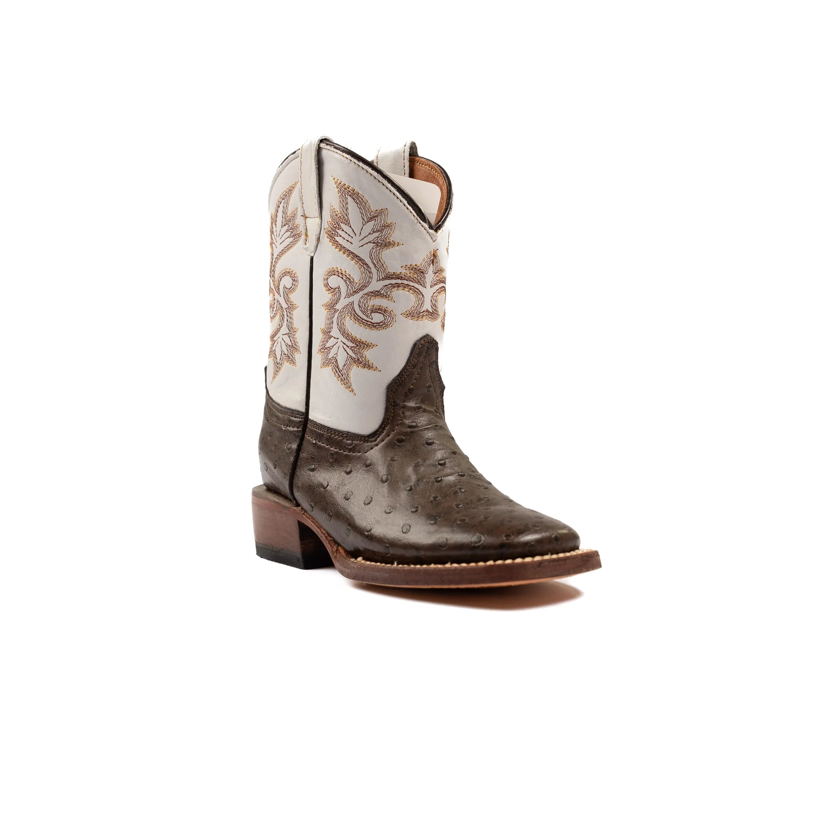 Kid's Tanner Mark Ostrich Print Boots TMK200786