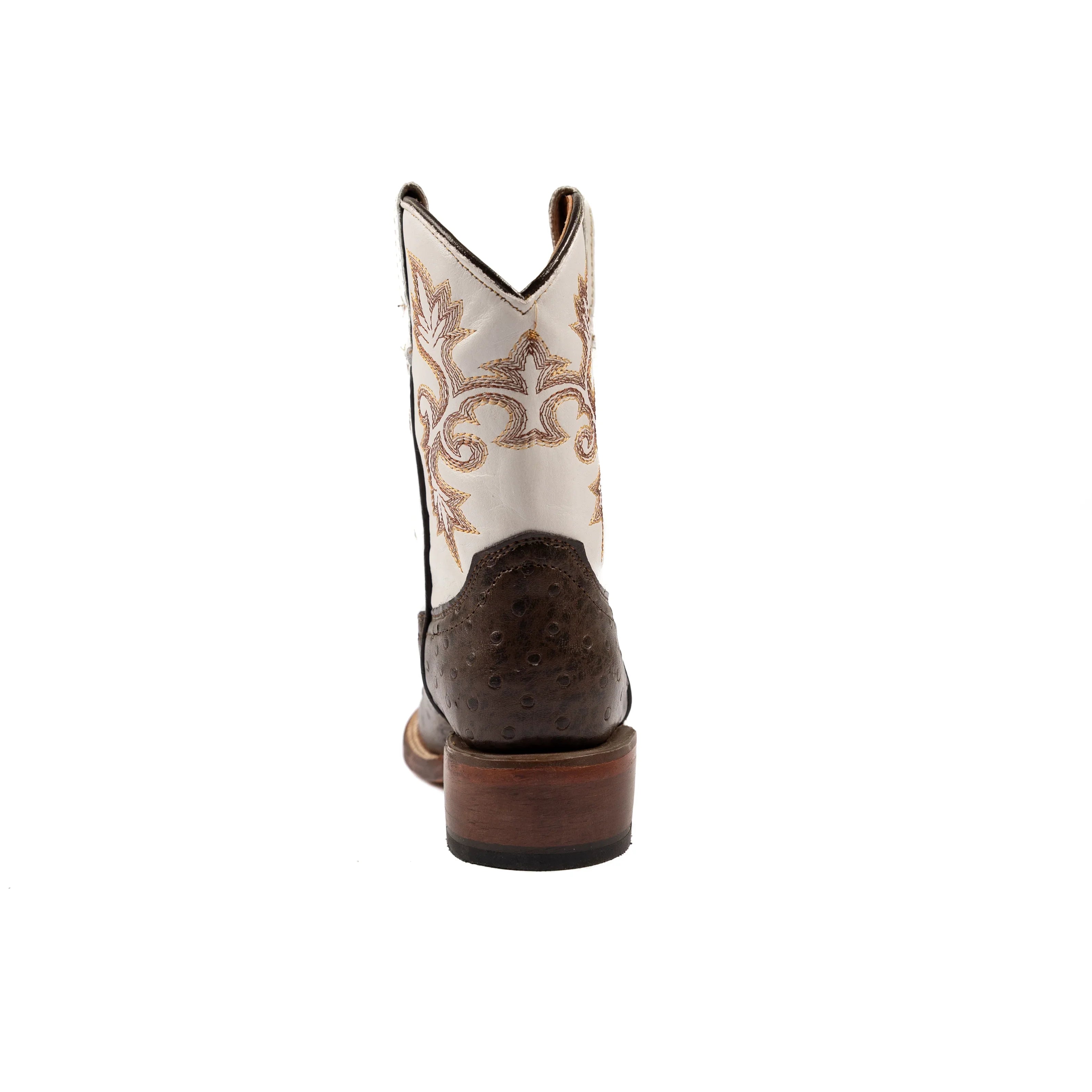 Kid's Tanner Mark Ostrich Print Boots TMK200786