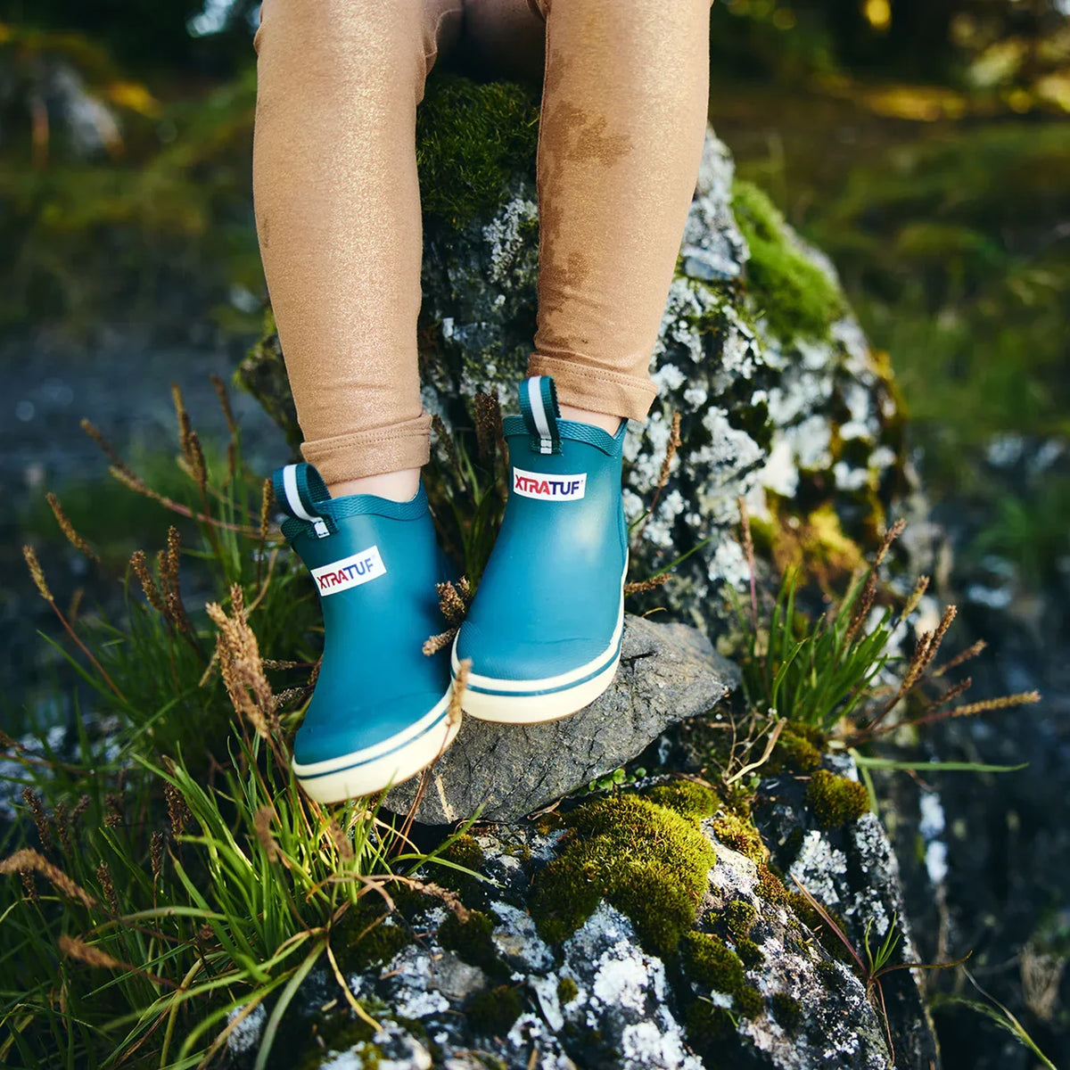Kid's XTRATUF Transformative Teal Ankle Deck Boots XKAB300