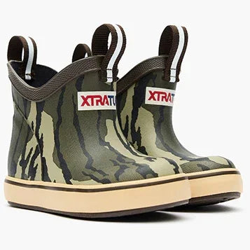 Kids' XTRATUF Mossy Oak® Bottomland Ankle Deck Boot XKABMOB