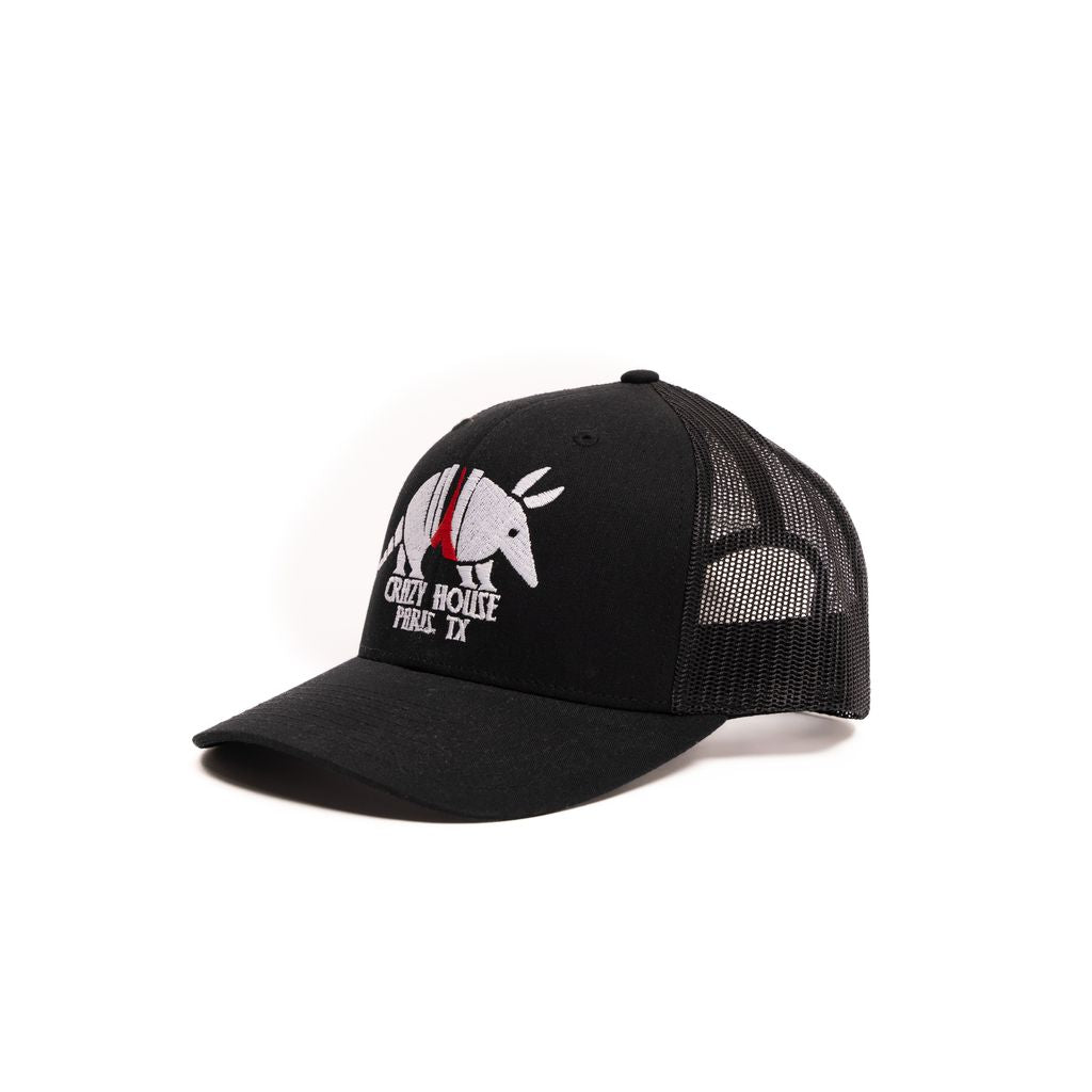 Crazy House Unisex Black Snapback with Armadillo Stitching - Crazy House Western Wear