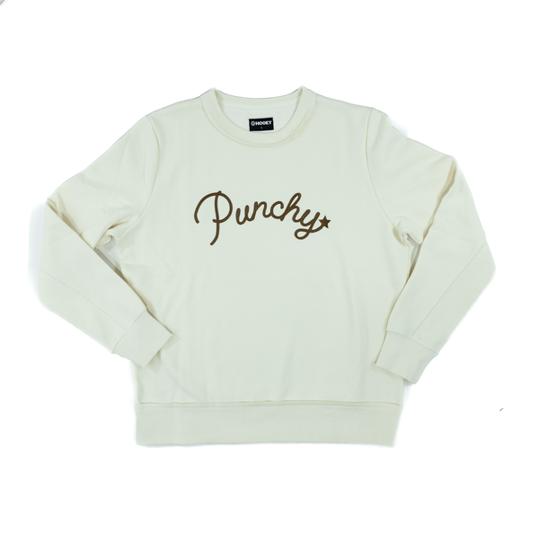 Women's Hooey Stallion Cream Crew Neck "Punchy" Embroidered Logo Pullover PH1327CR