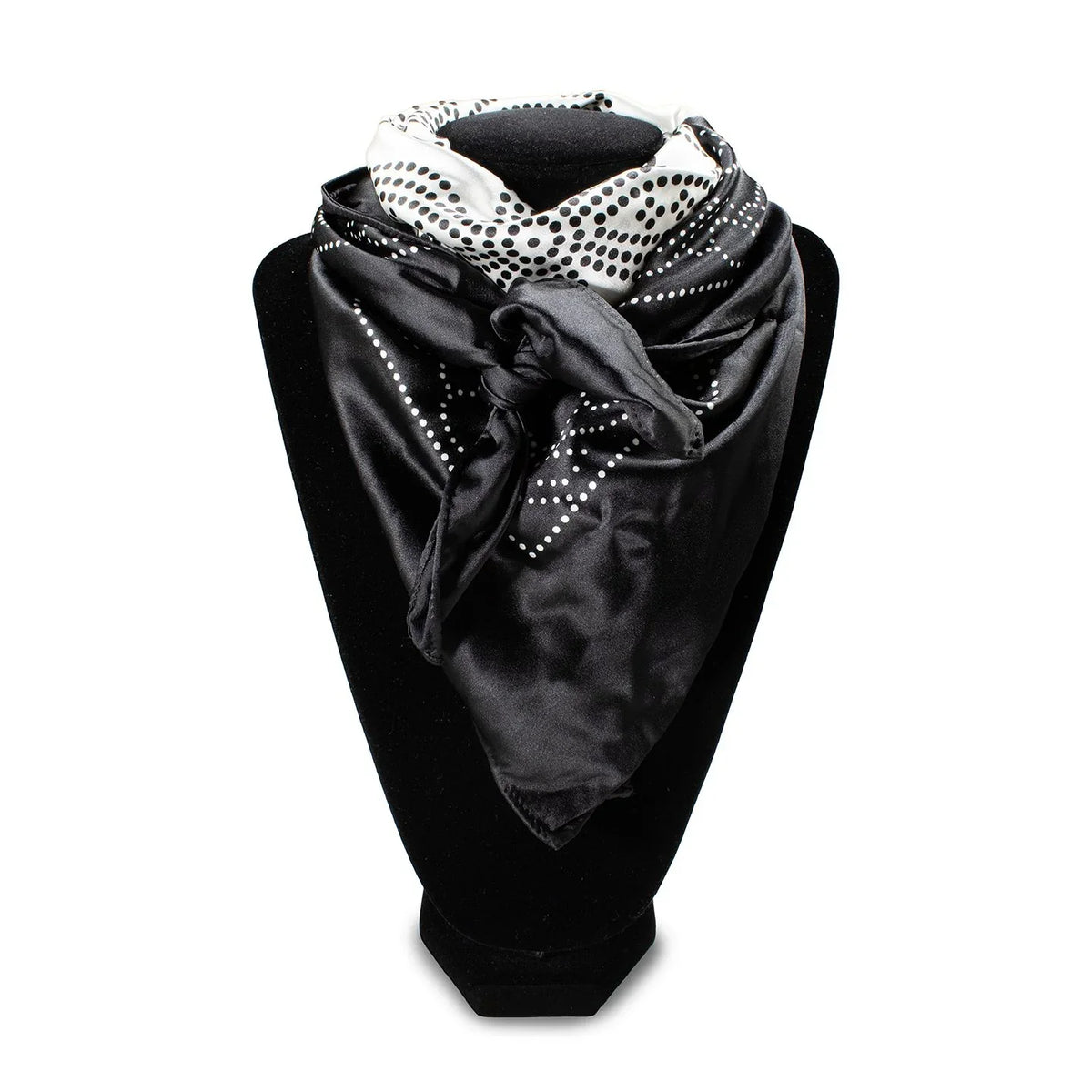 Lace Flower and Vine Print Black and White Wild Rag 0910962