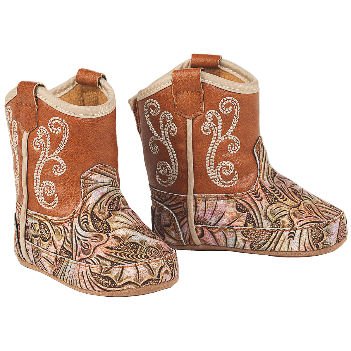 Little Girl's Twister Multi Colored Floral Embossed Boots