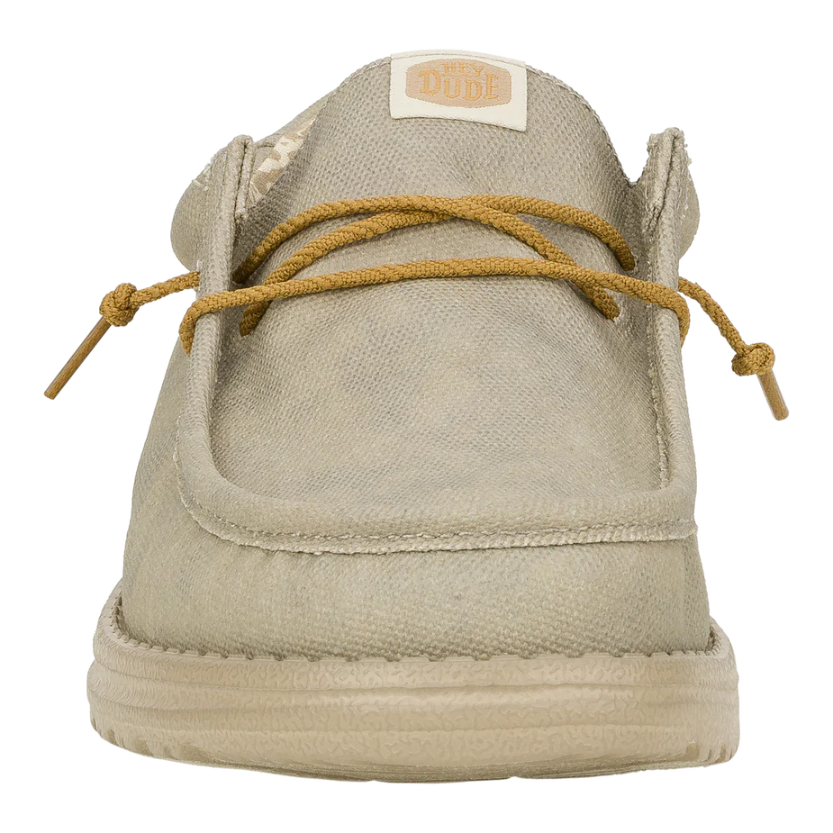 Men's Hey Dude Wally Waxed Canvas Light Grey 41873-007
