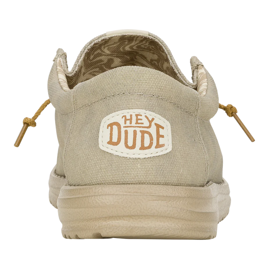 Men's Hey Dude Wally Waxed Canvas Light Grey 41873-007
