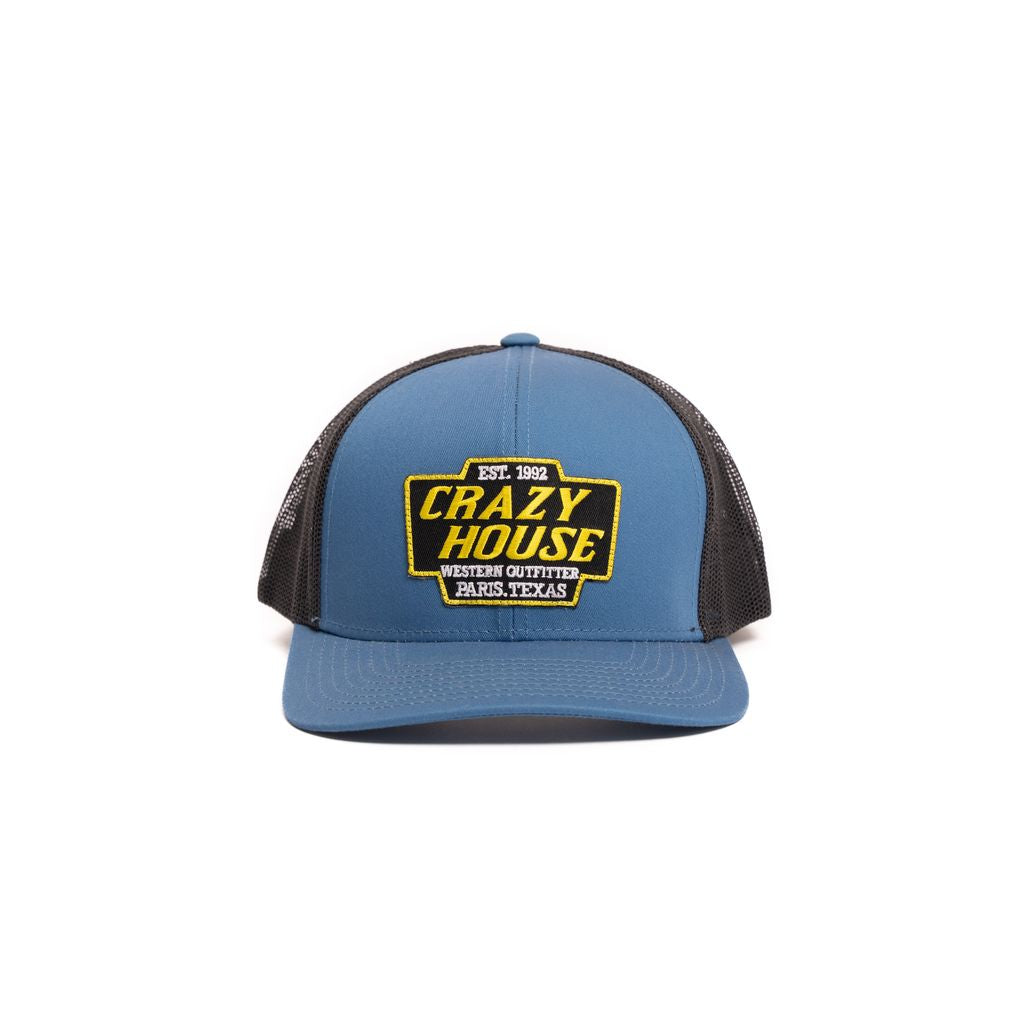 Crazy House Unisex Blue and Gray Snapback with Outfitter Patch - Crazy House Western Wear