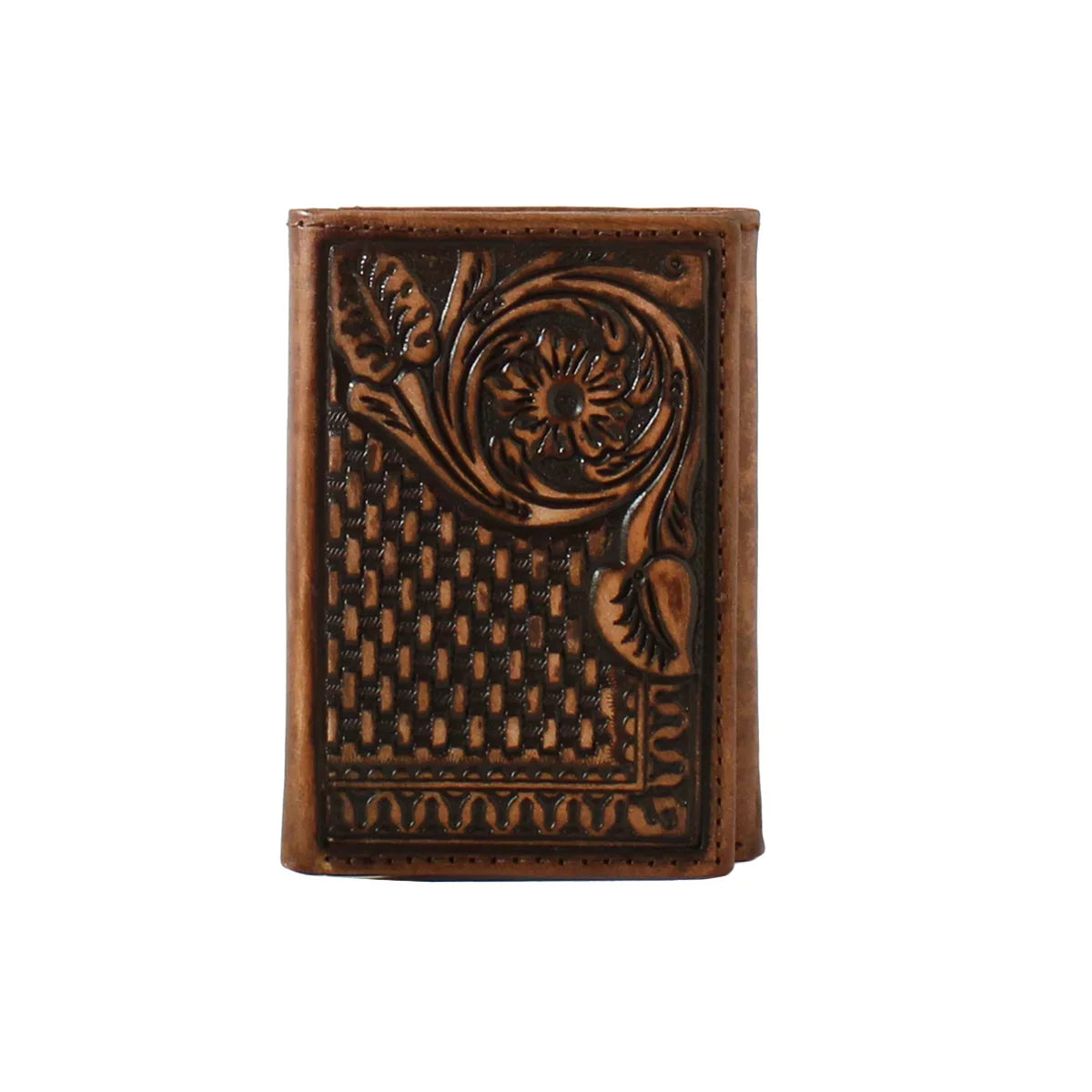 Men's 3D Trifold Wallet Floral Stamped Wallet D250004602 - Crazy House Western Wear