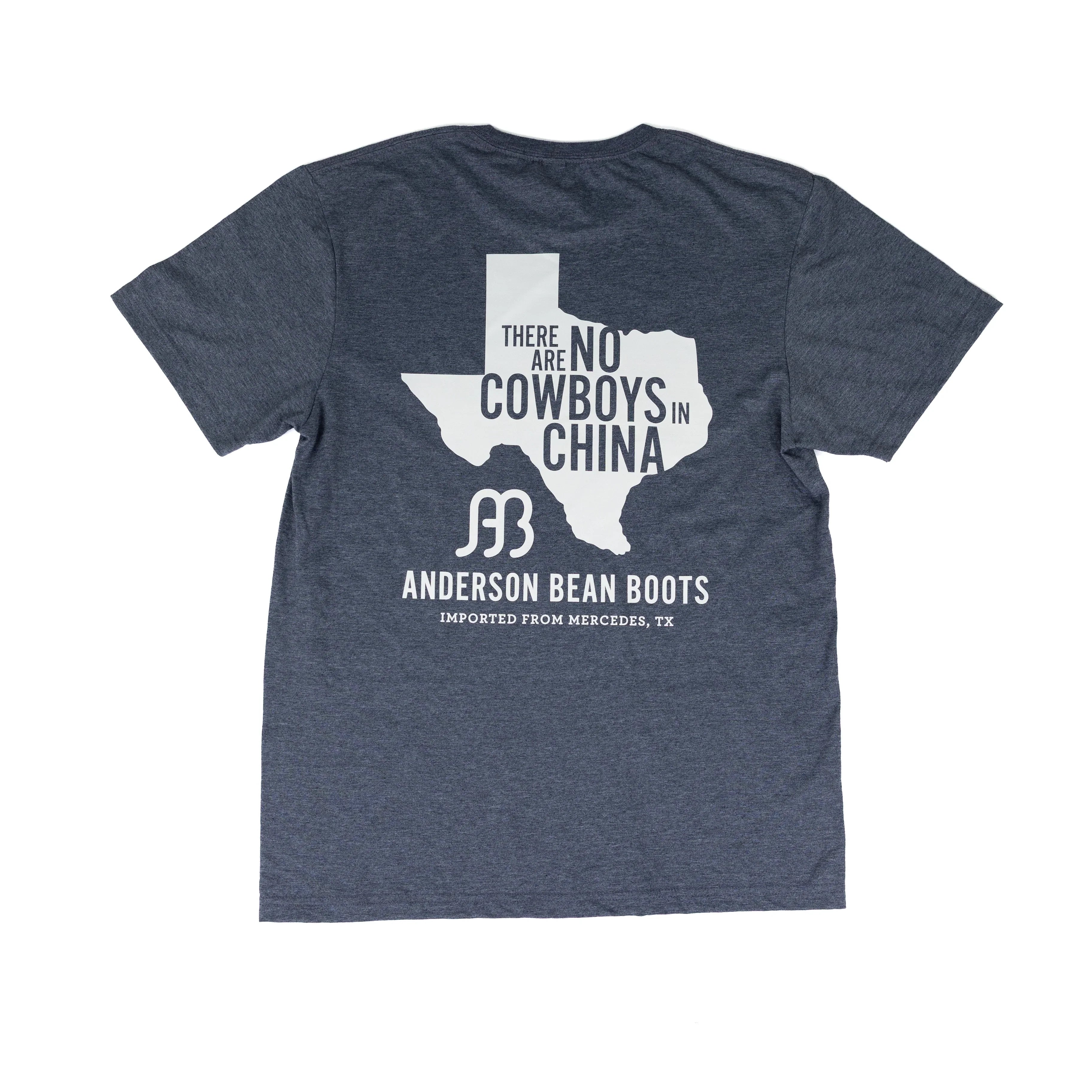 Men's Anderson Bean Short Sleeve Gray "No Cowboys in China" T-shirt