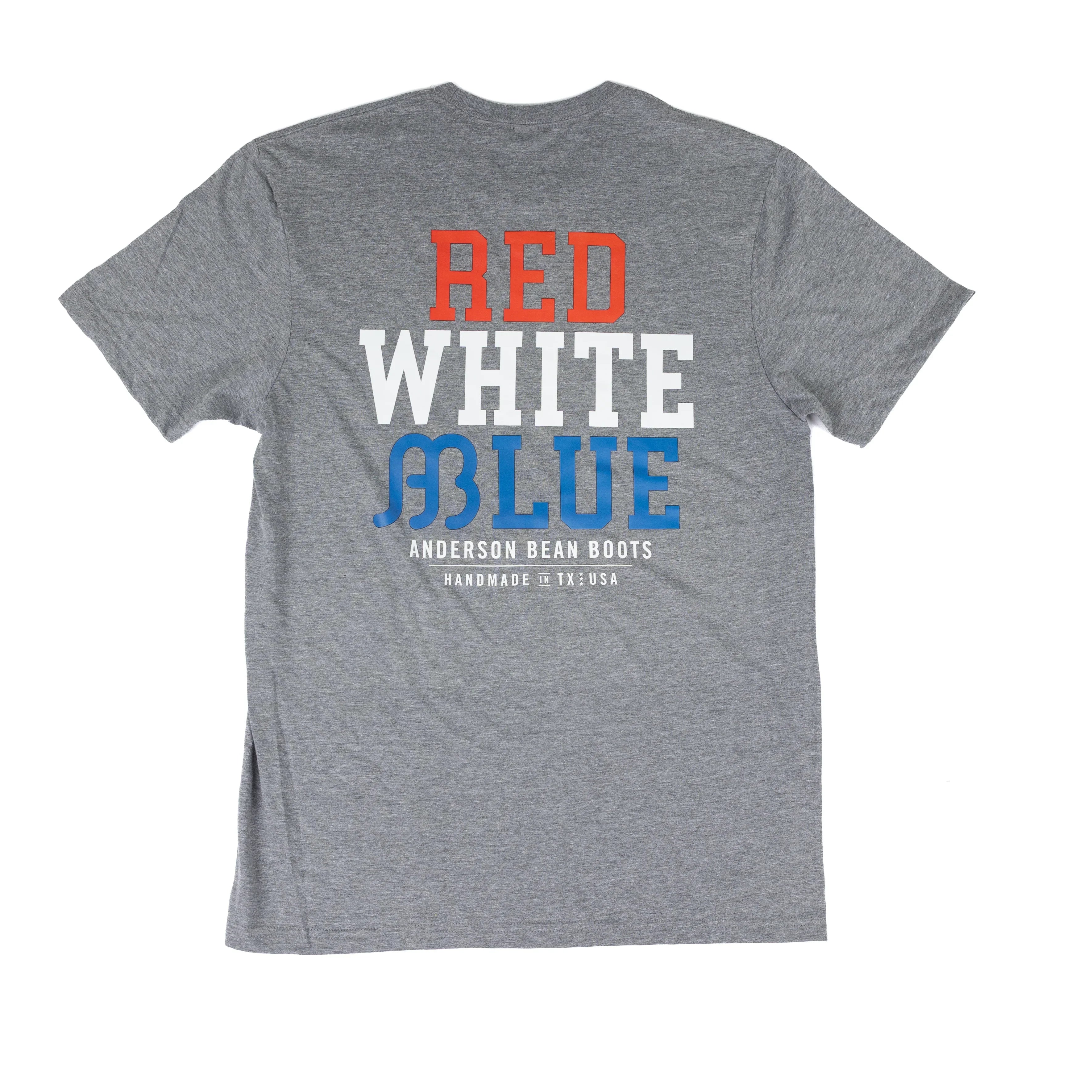 Men's Anderson Bean Short Sleeve Gray Red/White/Blue T-shirt