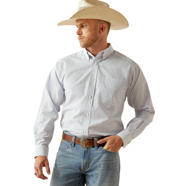 Men's Ariat Alan Wrinkle Free Blue Plaid 10054690 - Crazy House Western Wear