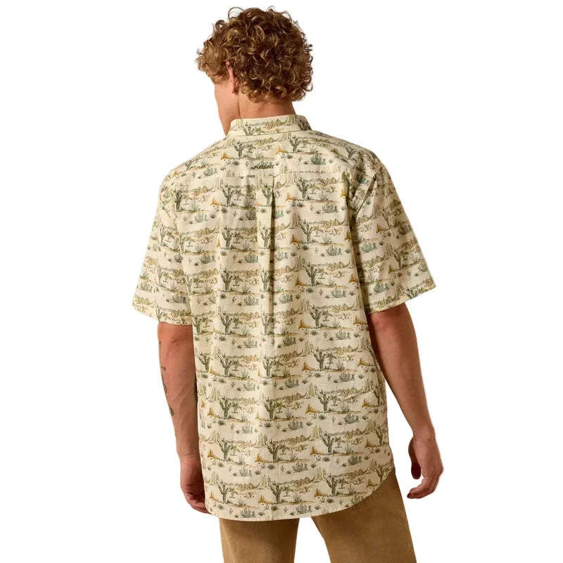 Men's Ariat Almond Oil Scenic Print Sable Classic Fit Shirt 10073530