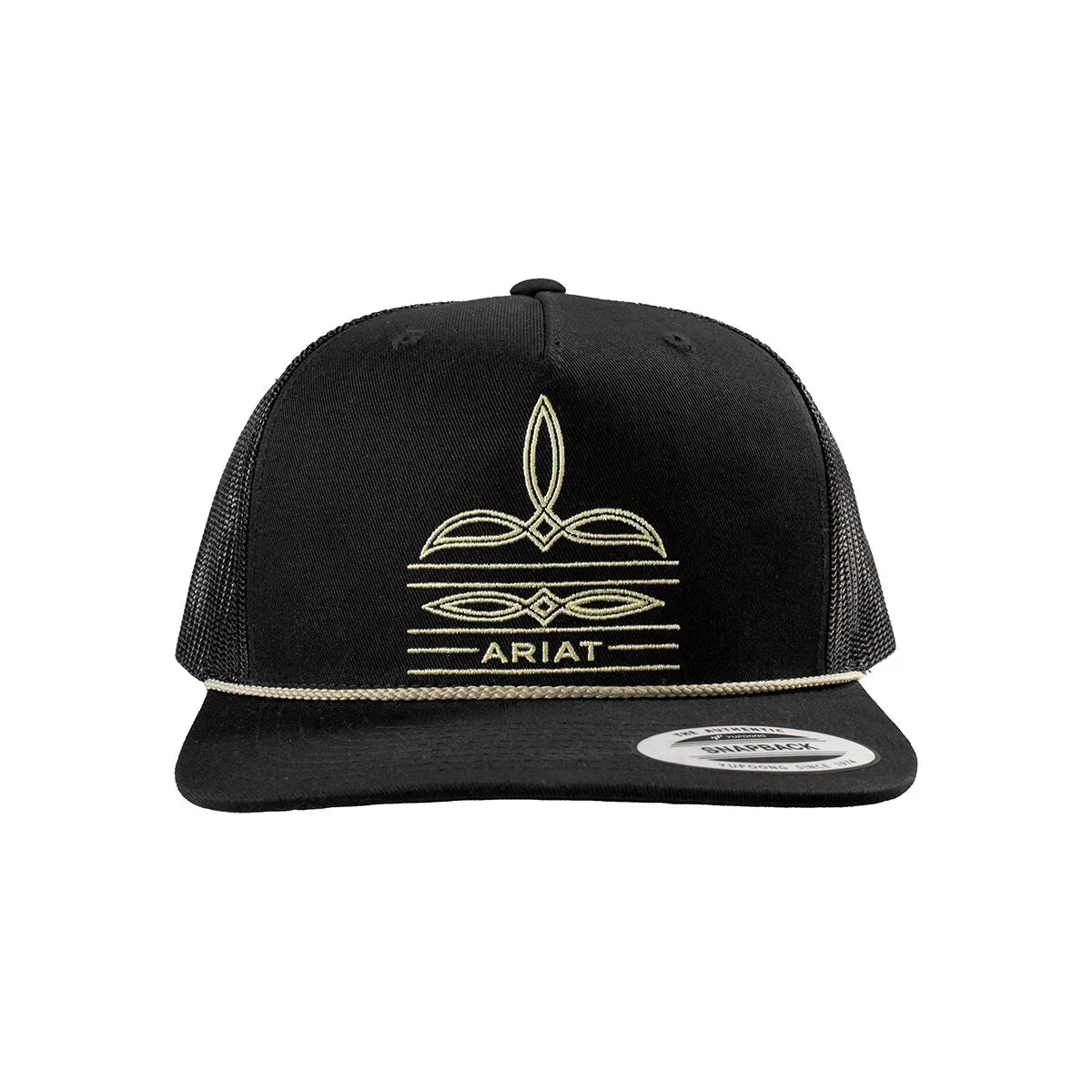 Men's Ariat Black Cap with Boot Stitching A300092201