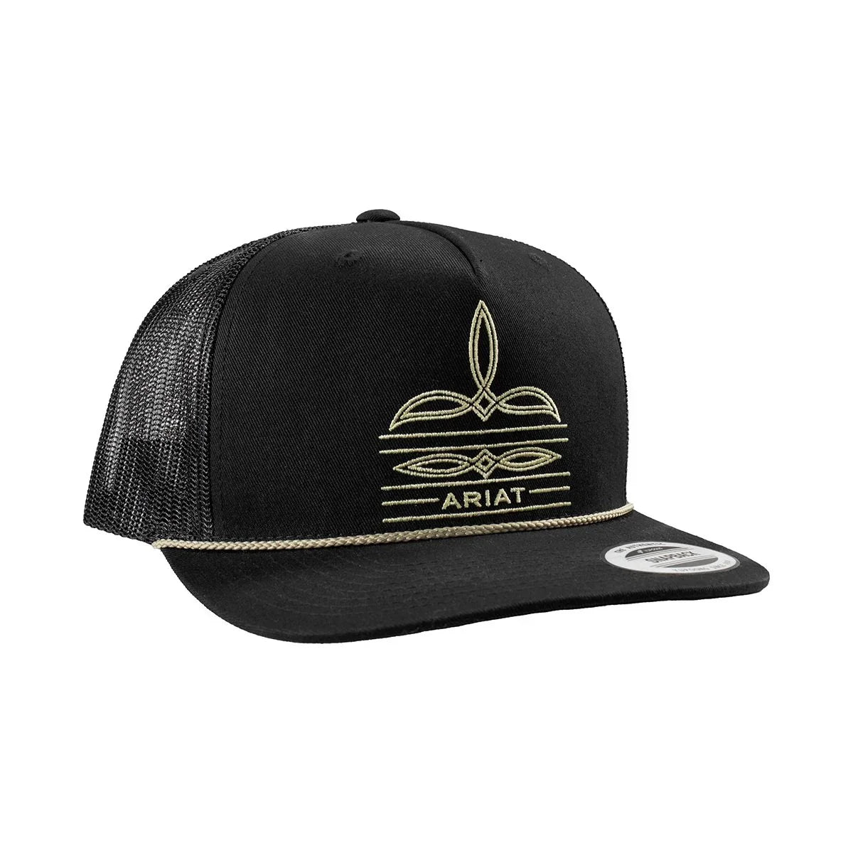 Men's Ariat Black Cap with Boot Stitching A300092201