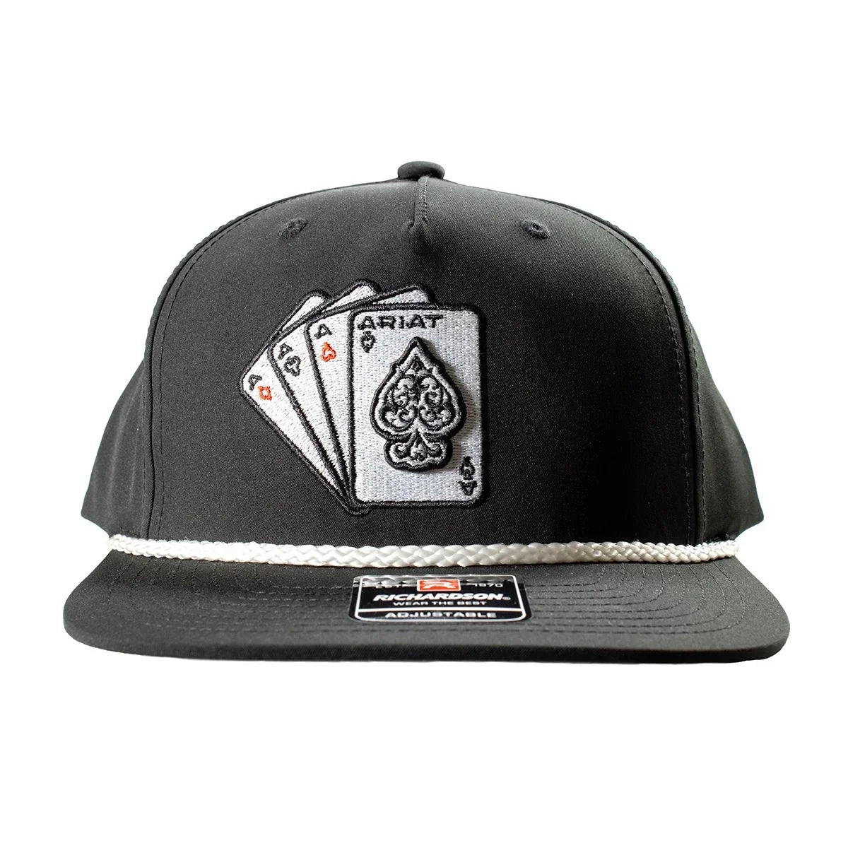Men's Ariat Black Embroidered Ace Playing Cards Cap A300086901
