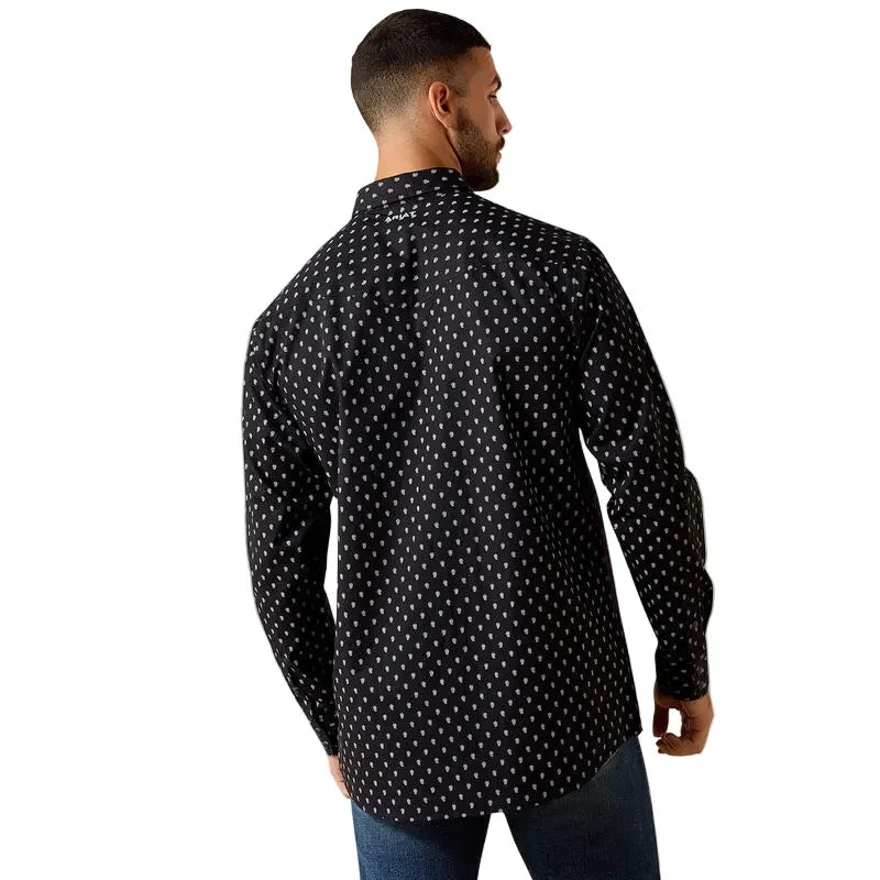 Men's Ariat Black Paisley Print Truth Fitted Snap Shirt 10071721