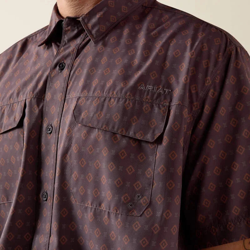 Men's Ariat Black Printed VentTEK Outbound Classic Fit Shirt 10073428