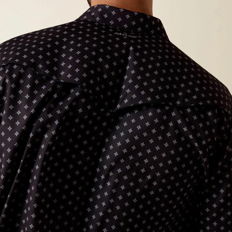 Men's Ariat Black Printed VentTEK Western Fitted Snap Shirt 10073422