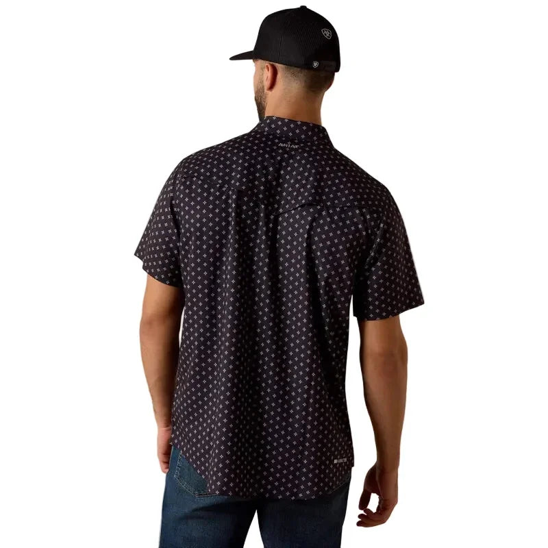 Men's Ariat Black Printed VentTEK Western Fitted Snap Shirt 10073422
