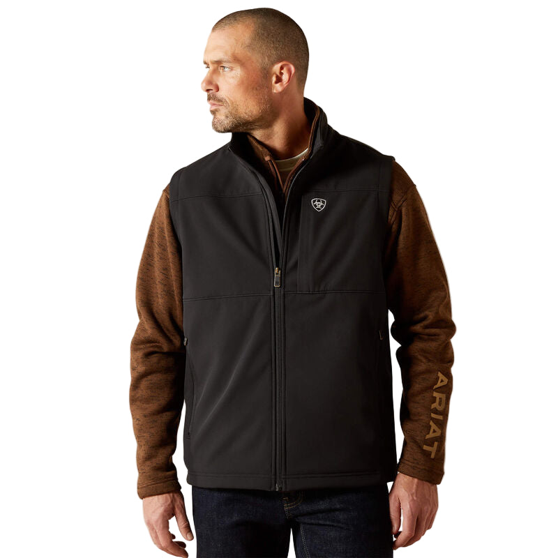 Men's Ariat Black Vernon Softshell Vest 10062600