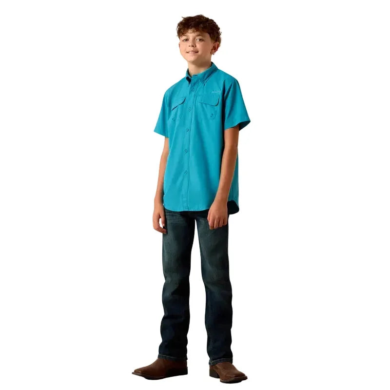 Men's Ariat Blue Moon Turquoise VenTEK Outbound Classic Fit Shirt 10073499
