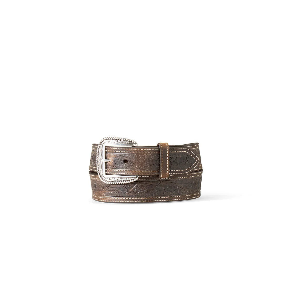 Men's Ariat Brown Leather Tooled Belt A1012402