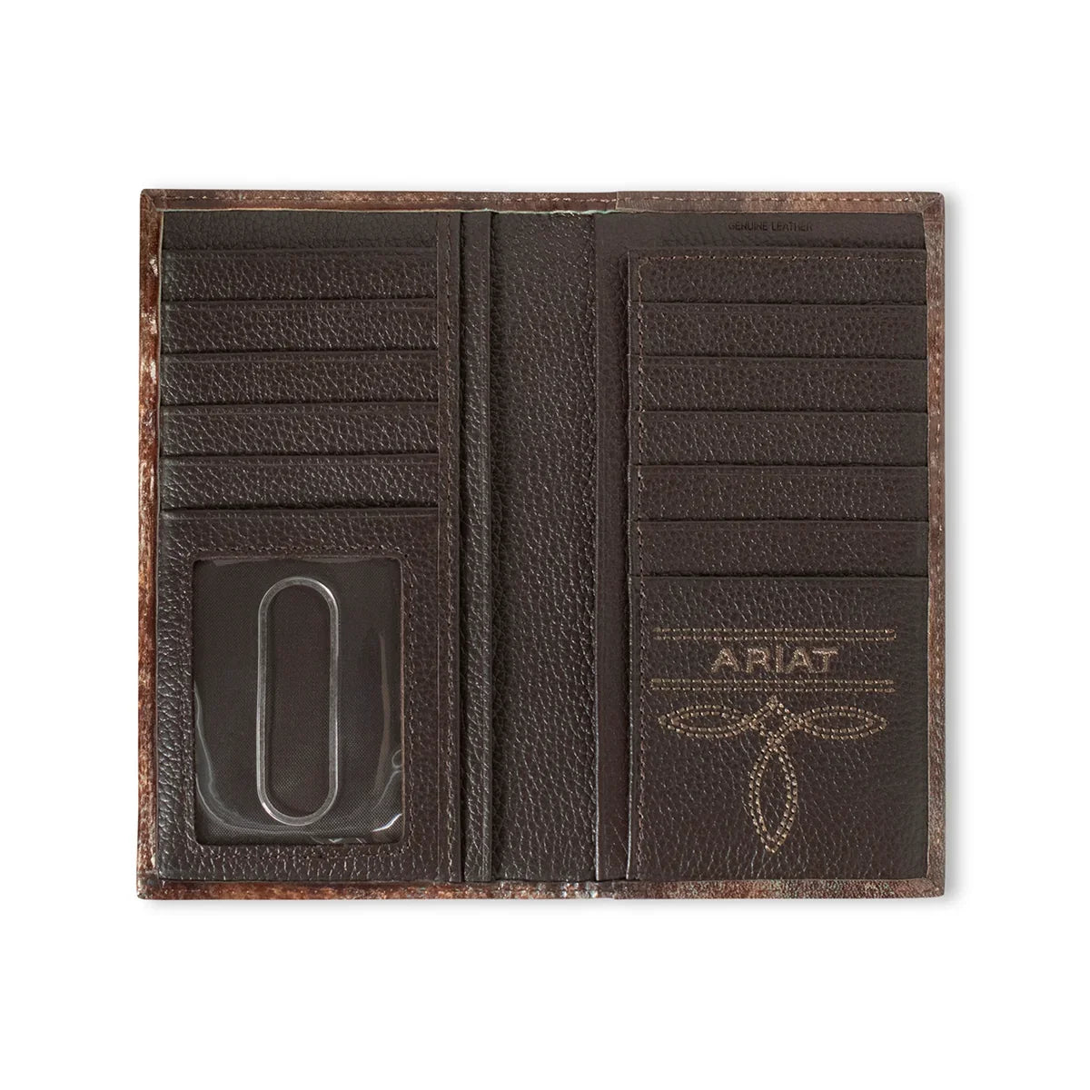 Men's Ariat Brown Rodeo Style Wallet 100% Leather A3560002 - Crazy House Western Wear