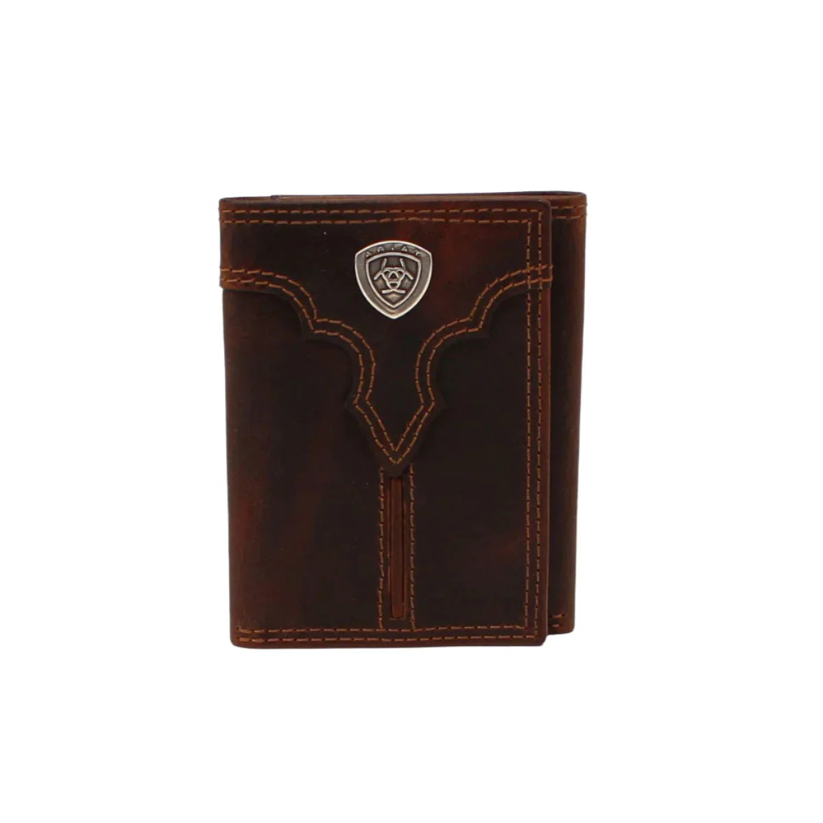 Men's Ariat Brown Trifold Ariat Logo Wallet A3550102 - Crazy House Western Wear