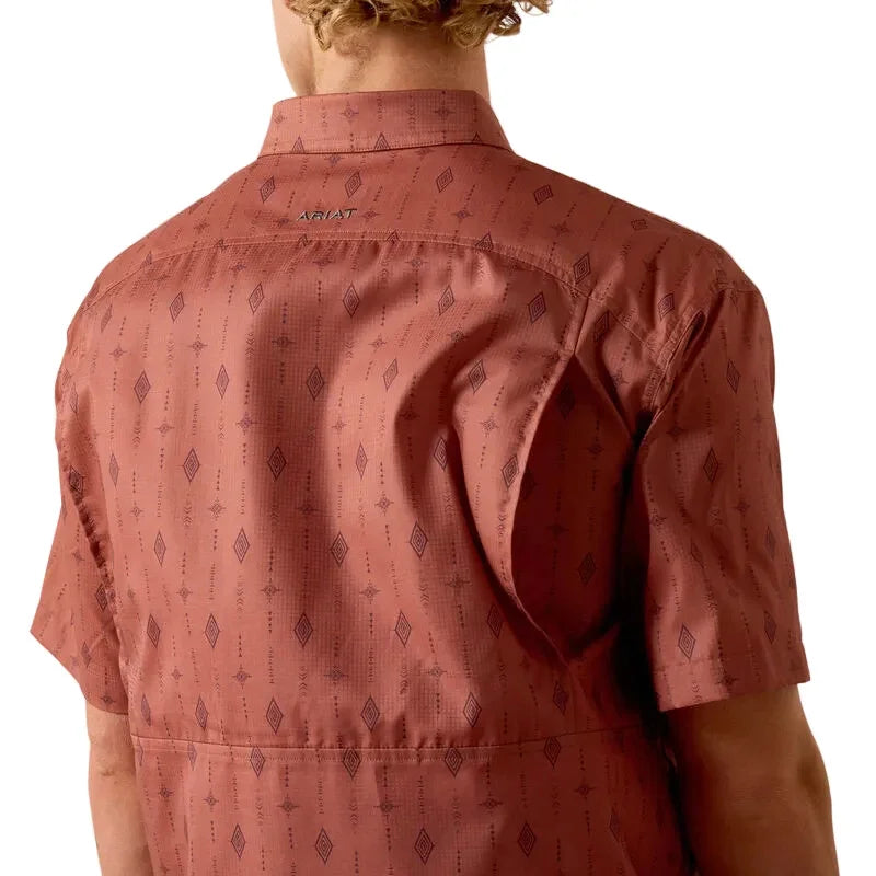 Men's Ariat Copper Brown Printed VentTEK Classic Fit Shirt 10073430