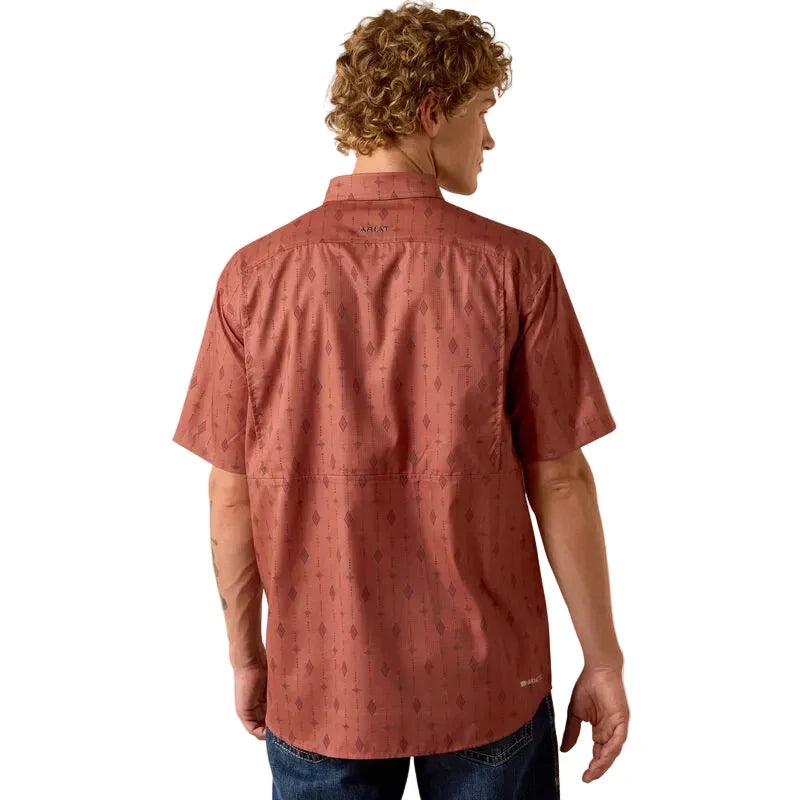 Men's Ariat Copper Brown Printed VentTEK Classic Fit Shirt 10073430