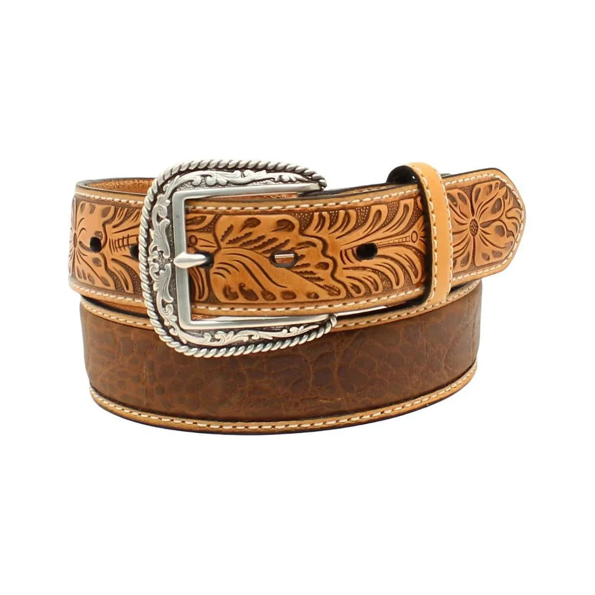 Men's Ariat Crocodile Print Belt A1022088 - Crazy House Western Wear