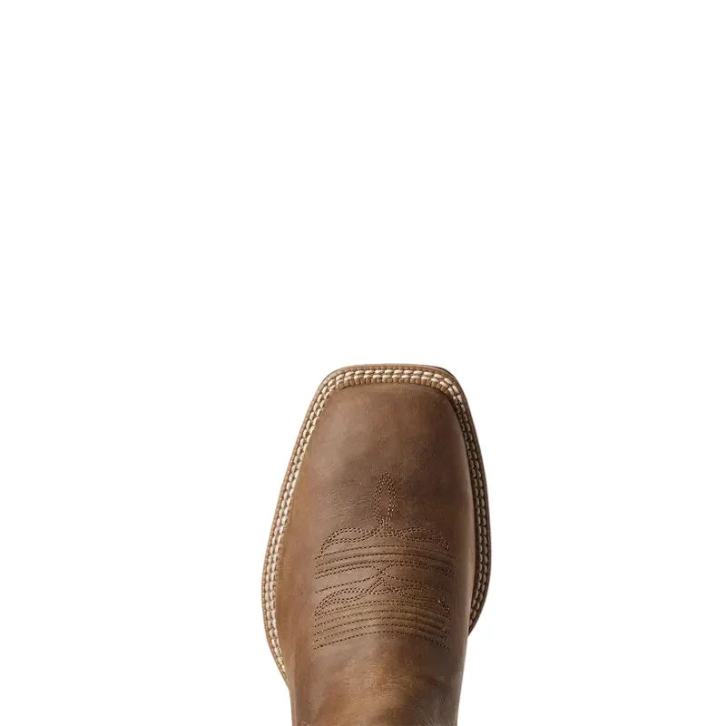 Men's Ariat Distressed Tan Booker Chelsea Wide Square Toe Western Boot 10031452