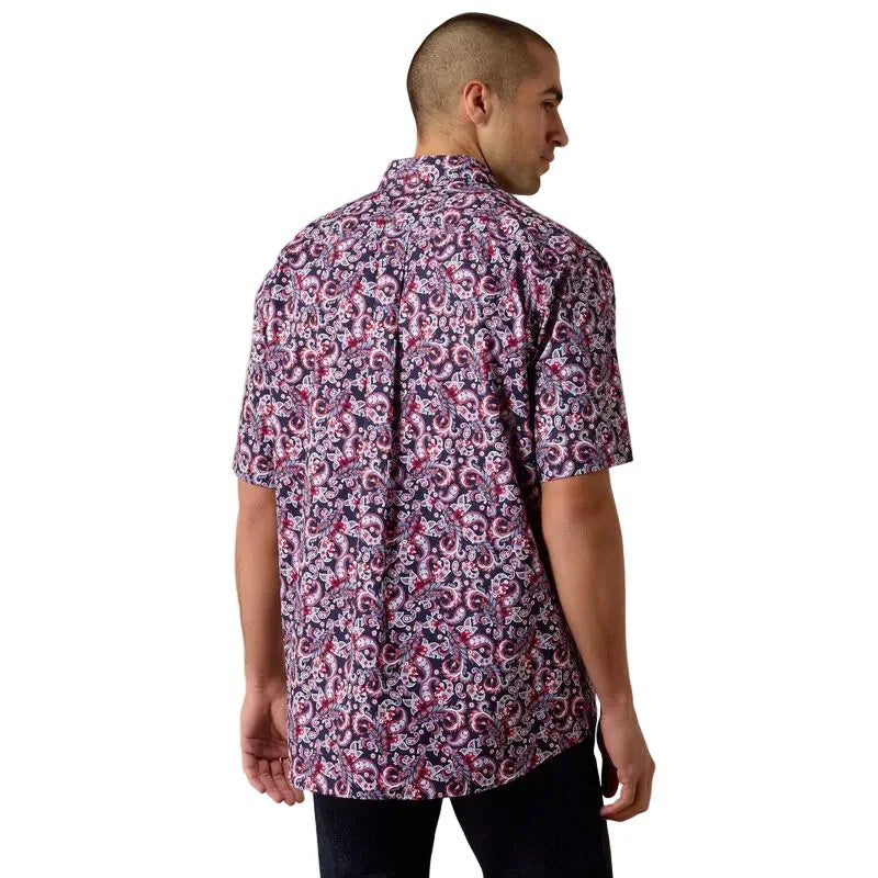 Men's Ariat Evening Blue Paisley Print Bennie Classic Fit Shirt 10073590