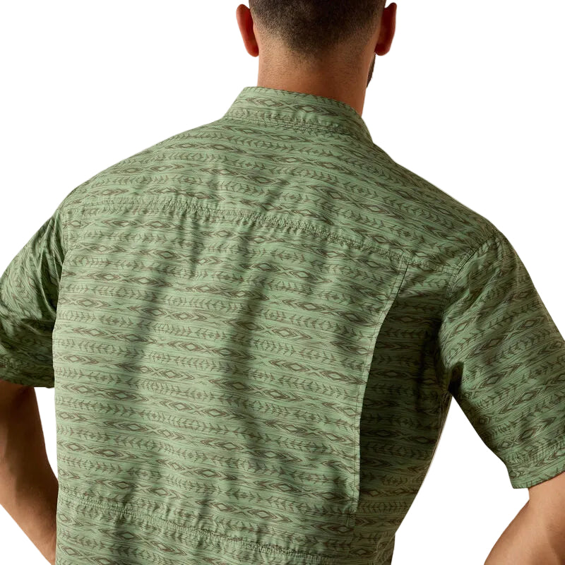 Men's Ariat Green Printed VentTEK Outbound Classic Fit Shirt 10071053