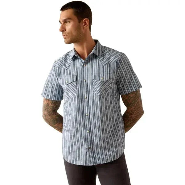 Men's Ariat Hyder Retro Short Sleeve Western Shirt 10054700 - Crazy House Western Wear
