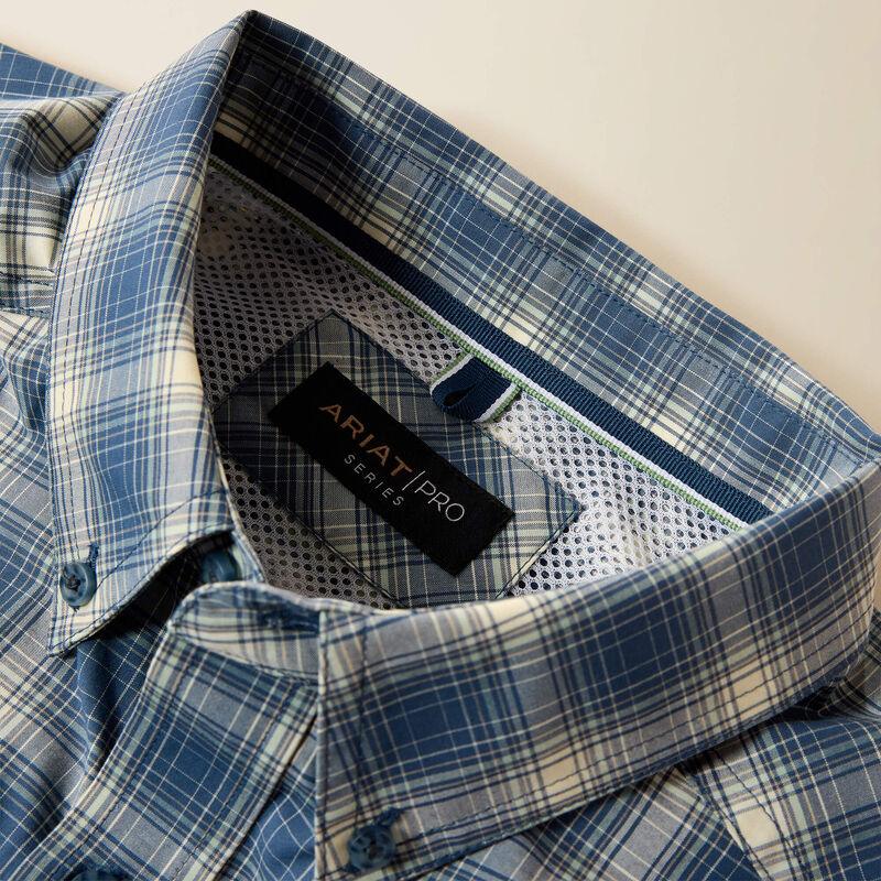 Men's Ariat Key Largo Blue Plaid Pro Series Scottie Classic Fit Shirt 10073565