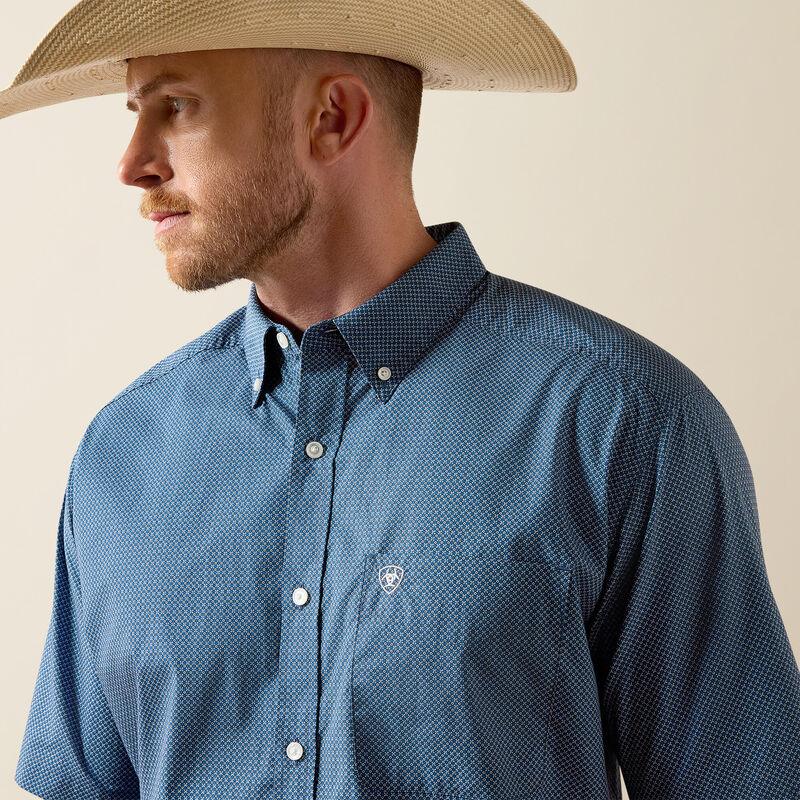 Men's Ariat Key Largo Mini Geo Print Storm Classic Fit Shirt 10073596