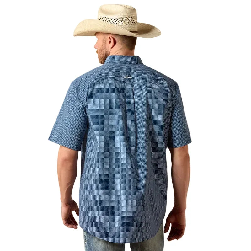 Men's Ariat Key Largo Mini Geo Print Storm Classic Fit Shirt 10073596